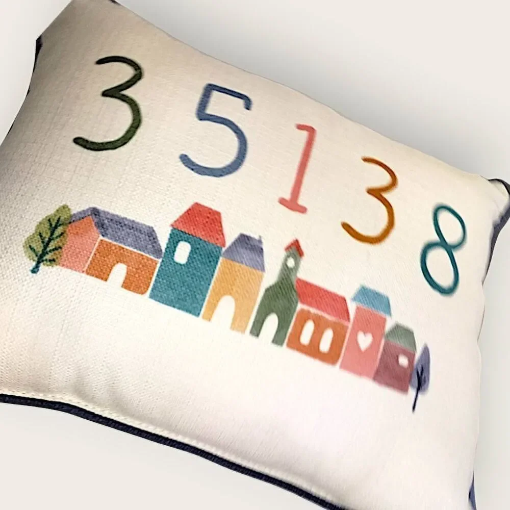 Little Birdie Creative Pillows‎ Home Decor Zip Codes Travel Colorful 20x14 NWT